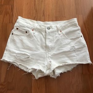Levi’s white Jean shorts